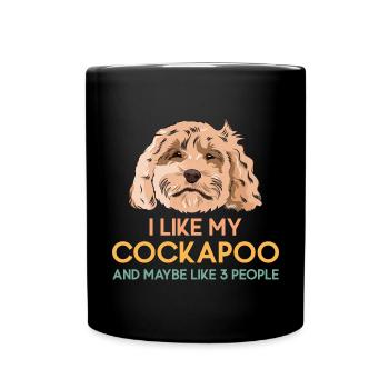 Cockapoo Hund - Tasse einfarbig - Schwarz - Vorne