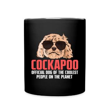Cockapoo Hund - Tasse einfarbig - Schwarz - Vorne