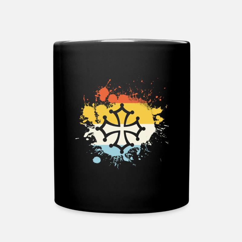 Croix Occitanie splash art - Mug uni - noir