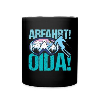 Abfahrt Ski - Tasse einfarbig - Schwarz - Vorne