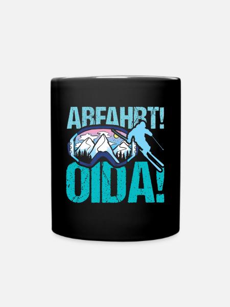 Abfahrt Ski - Tasse einfarbig - Schwarz