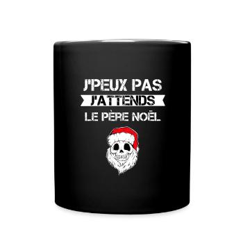 Bonnet du Père Noël - Mug uni - noir - Devant