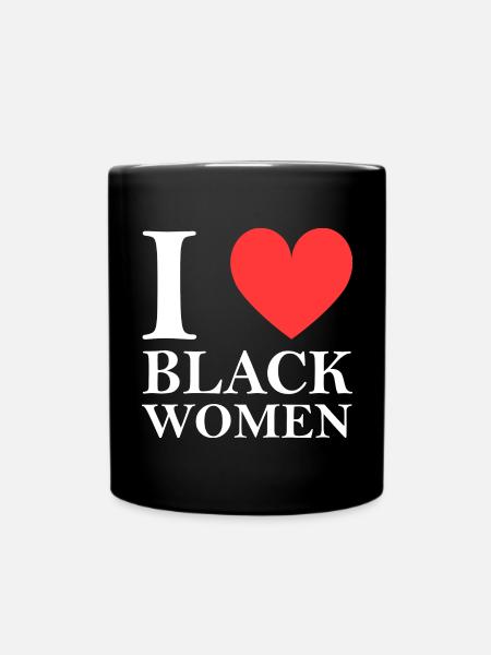 I love black women - Full Colour Mug - black