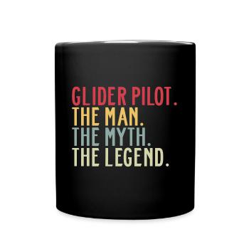 Segelflieger Segelflugzeug Glider Pilot Dad Papa - Full Colour Mug - black - Front