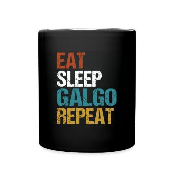 Galgo Español Chien Greyhound Dire manger dormir - Mug uni - noir - Devant
