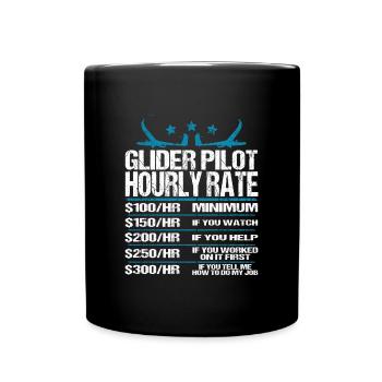 Glider Glider Pilot Sayings - Full Colour Mug - black - Front