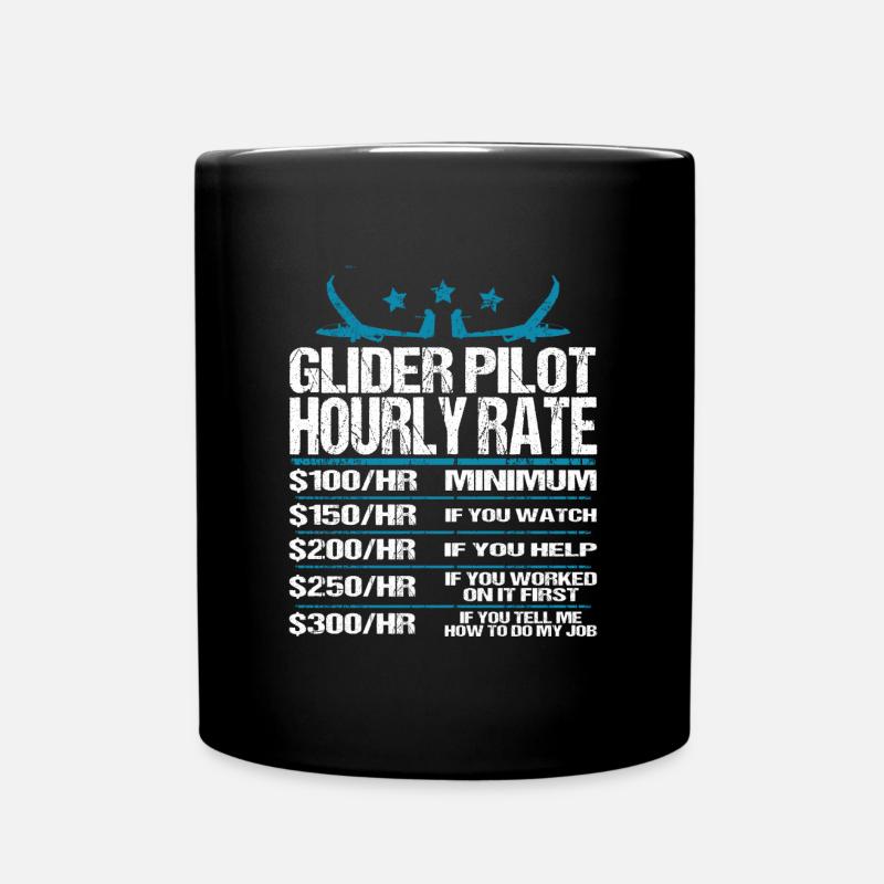 Segelflieger Segelflugzeug Glider Pilot Sprüche - Tasse einfarbig - Schwarz
