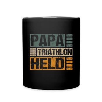 Triathlon Papa Geschenkideen Geburtstag Sprüche - Tasse einfarbig - Schwarz - Vorne