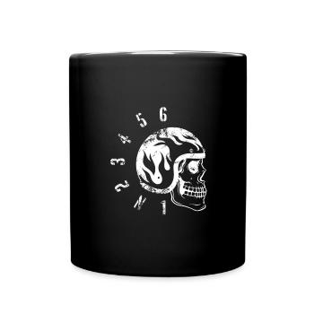Old-School Fahrradschädel - Tasse einfarbig - Schwarz - Vorne
