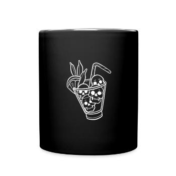 Skull Cocktail Linie Kunst - Tasse einfarbig - Schwarz - Vorne
