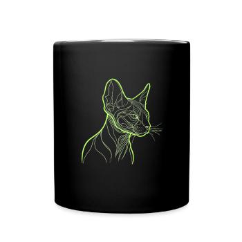 Chat sphinx line art - Mug uni - noir - Devant