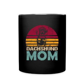 Rauhaardackel Wirehaired Dachshund Mom Mama Frauch - Tasse einfarbig - Schwarz - Vorne