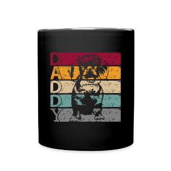 Rauhaardackel Wirehaired Dachshund Dad Papa Herrch - Tasse einfarbig - Schwarz - Vorne