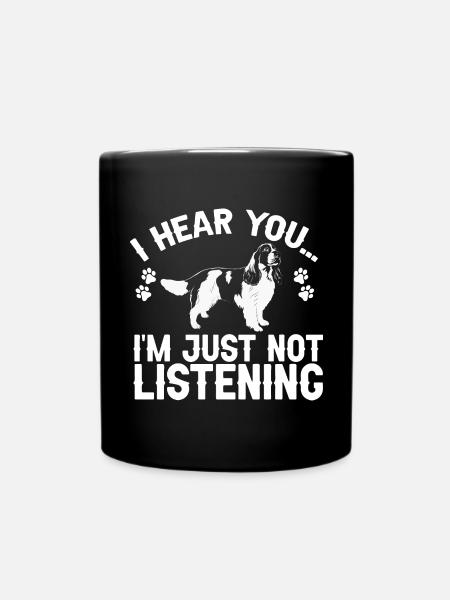 English Springer Spaniel Dog - Full Colour Mug - black
