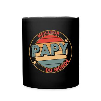 Meilleur Papy Du Monde Grand-Père Au Top - Mug uni - noir - Devant