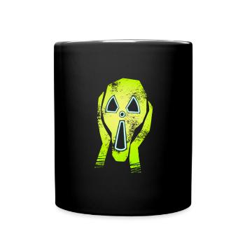 Visage de peur radioactif néon style - Mug uni - noir - Devant