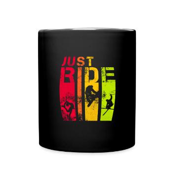 Einfach Wintersport fahren - Tasse einfarbig - Schwarz - Vorne