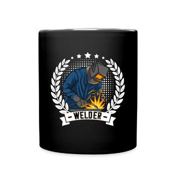 Welder outfit for proud metalworkers and - Full Colour Mug - black - Front