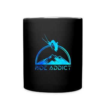Ski ride addict - Mug uni - noir - Devant