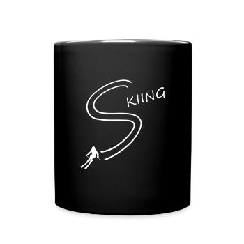 skiing Ski fahres - Tasse einfarbig - Schwarz - Vorne