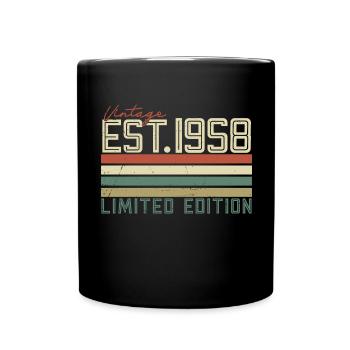Vintage 1958 Vintage Retro Birthday Gift - Full Colour Mug - black - Front