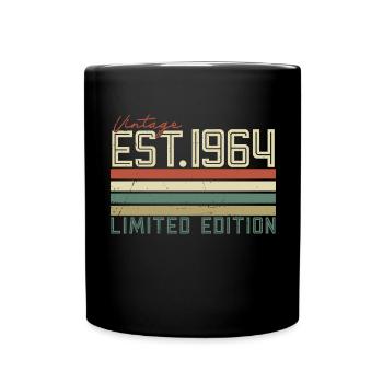 Vintage 1964 Vintage Retro Birthday Gift - Full Colour Mug - black - Front