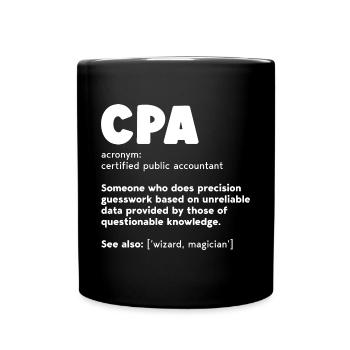 Cpa Definition - Accountant Funny Gift - Full Colour Mug - black - Front
