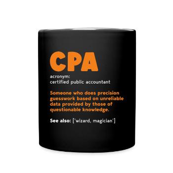 Cpa Definition - Accountant Funny Gift - Full Colour Mug - black - Front