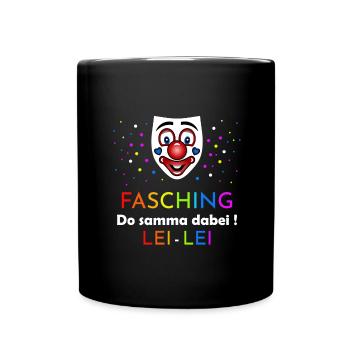 Fasching Do samma dabei - Tasse einfarbig - Schwarz - Vorne