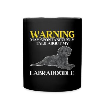 Labradoodle Hund - Tasse einfarbig - Schwarz - Vorne
