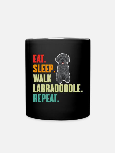 Labradoodle Hund - Tasse einfarbig - Schwarz
