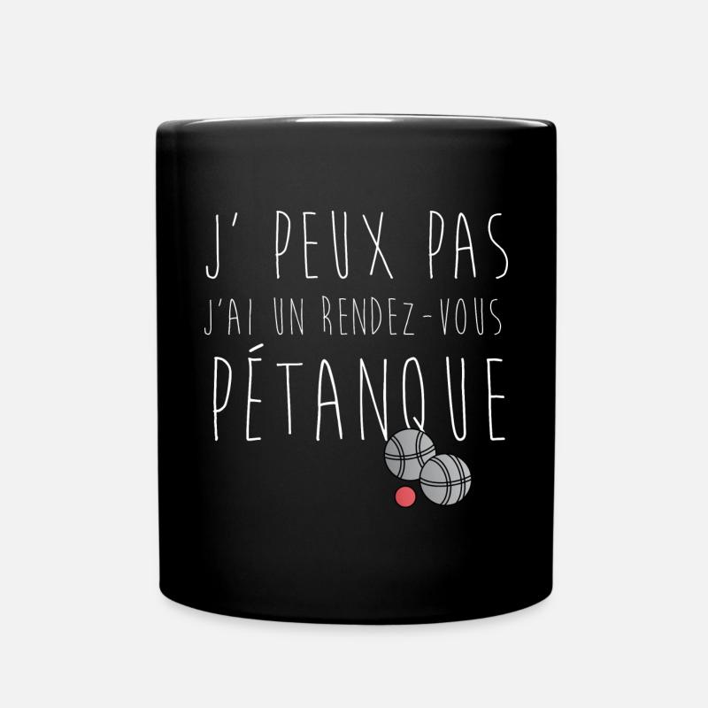 je peux pas j ai un rdv Pétanque - Mug uni - noir
