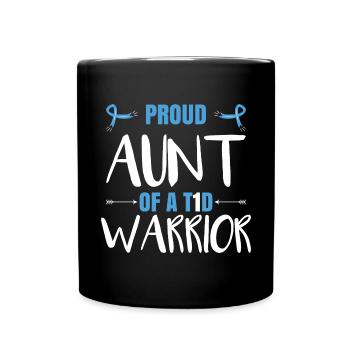 Proud Aunt Of A T1D Warrior - Full Colour Mug - black - Front
