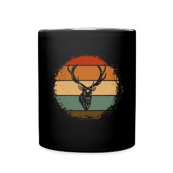 Hirsch - Tasse einfarbig - Schwarz - Vorne
