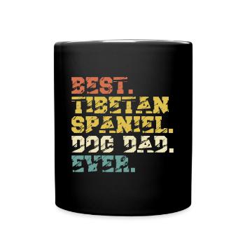 Épagneul tibétain papa papa papa papa propriétaire Vintage - Mug uni - noir - Devant