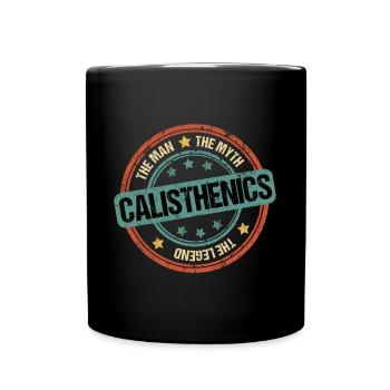 Calisthenics Dad Papa Lustige Sprüche Vintage - Tasse einfarbig - Schwarz - Vorne