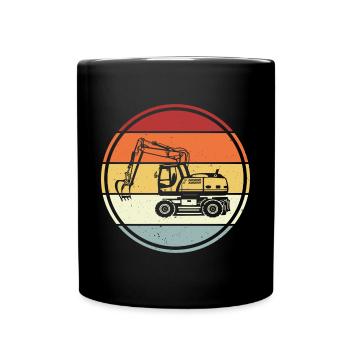 Excavatrice - Mug uni - noir - Devant