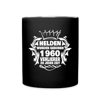 geboren 1960 - Tasse einfarbig - Schwarz - Vorne