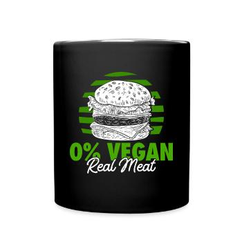 Nicht Vegan - Nur echtes Fleisch - Tasse einfarbig - Schwarz - Vorne