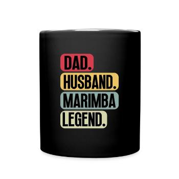 Marimba Player für Dad Papa Vater Sprüche Lustige - Tasse einfarbig - Schwarz - Vorne