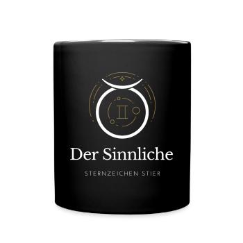 Der Sinnliche - Sternzeichen Stier - Tasse einfarbig - Schwarz - Vorne