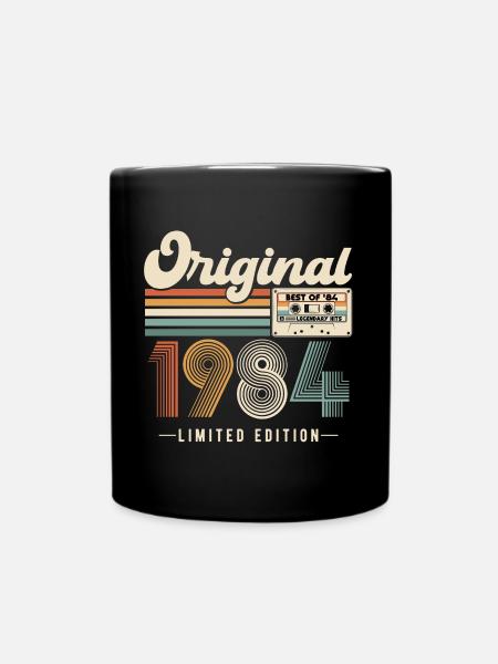Jahrgang 1984 Vintage Retro Geburtstag Geschenk - Tasse einfarbig - Schwarz