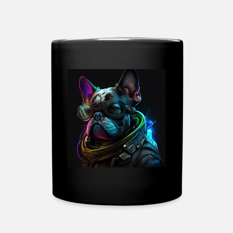 Bouledogue français « Neon Design » - Mug uni - noir