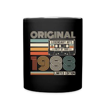 Jahrgang 1988 Vintage Geburtstag Retro - Tasse einfarbig - Schwarz - Vorne
