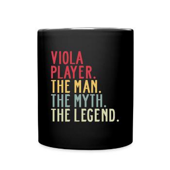 Viola Player Violinspieler Dad Papa Sprüche Lustig - Tasse einfarbig - Schwarz - Vorne