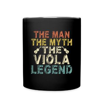 Viola Player Violinspieler Dad Papa Sprüche Lustig - Tasse einfarbig - Schwarz - Vorne
