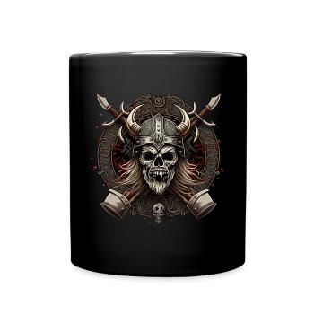 Valhalla Skeleton - Kanalisieren Sie Ihren inneren - Tasse einfarbig - Schwarz - Vorne