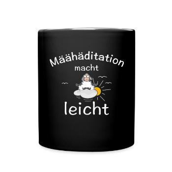 Meditation macht leicht - Tasse einfarbig - Schwarz - Vorne
