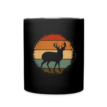 Cerf - Mug uni - noir - Devant