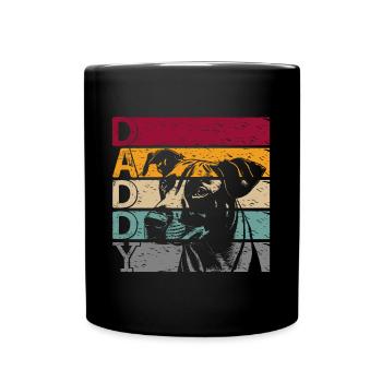 Mountain Cur Hund Dad Daddy Papa Herrchen Vintage - Tasse einfarbig - Schwarz - Vorne